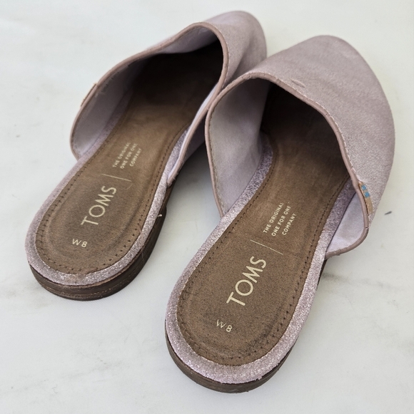 Tom’s Pink Metallic Jutti Mule Slip-on Flats Size 8 - Picture 12 of 15